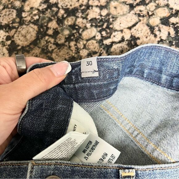 Citizens of Humanity Drew Crop Flare Frayed Hem High Rise Jeans Blue Size 30 - Picture 8 of 9